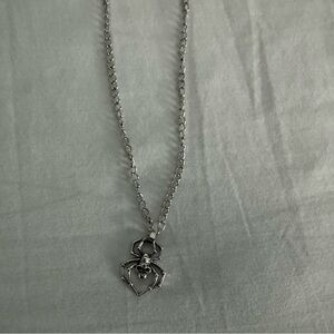 Silver Spider Pendant Necklace